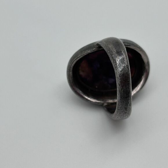Vintage Sterling Silver 925 Charoite Ring Size 6 - Picture 6 of 11